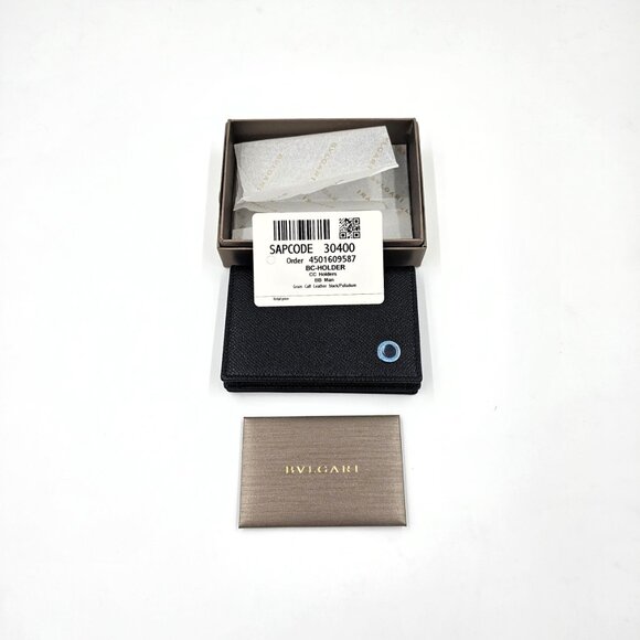 Bvlgari Bvlgari MAN Business Card Holder Leather Black Buglari New with Tags - Picture 10 of 12